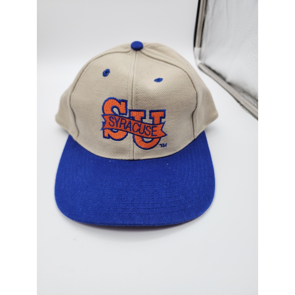 Syracuse University Orangemen Khaki Canvas Baseball Cap Blue Brim